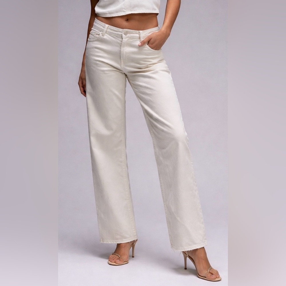 Mango Wide-Leg Jeans in Off-White